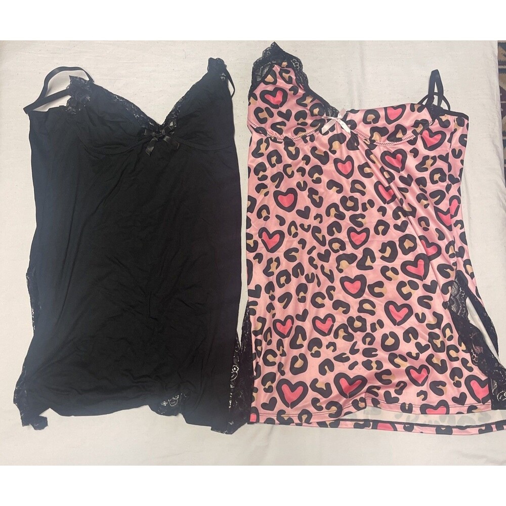 Chicme Black Lace Dress Sleepwear & Pink Lace Sleepwear - Size XL